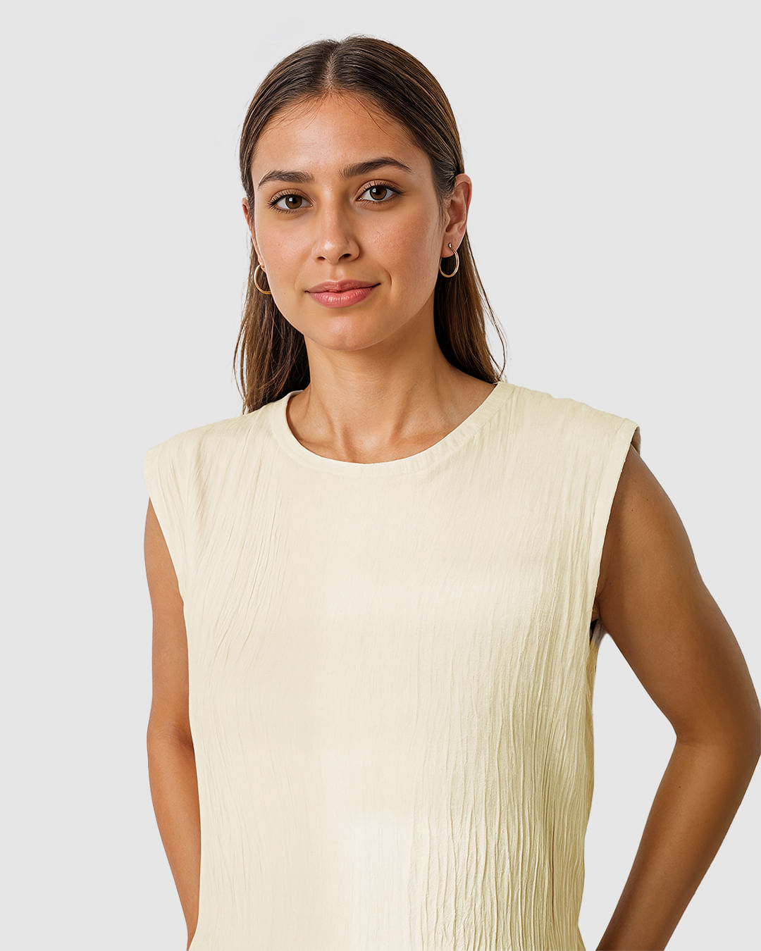 Vestido Midi Feminino Fenda Costas Em Tecido Linho Texturizado - Imagem 11