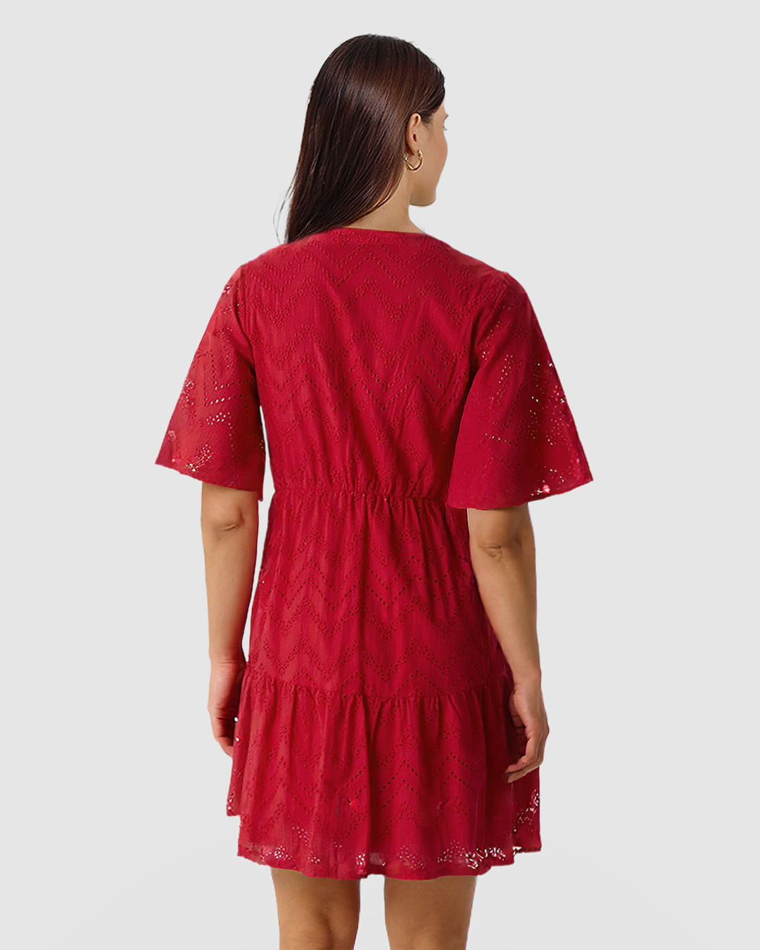 Vestido Feminino Amplo Decote V Em Laise Algodão - Imagem 8