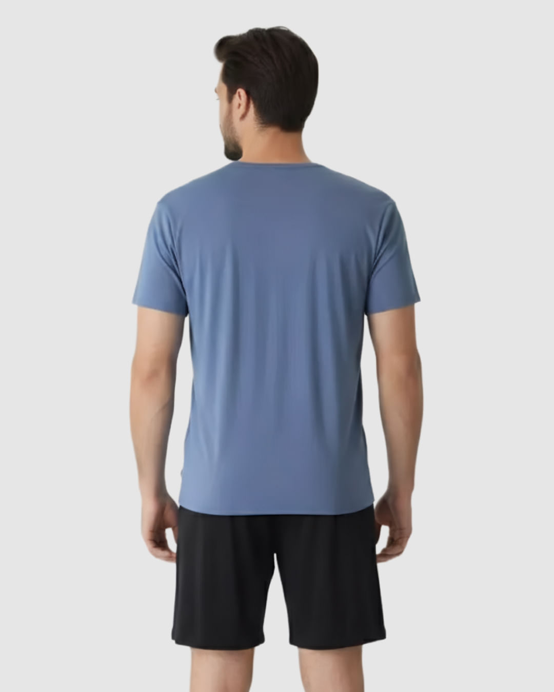 Pijama Curto Masculino Camiseta E Shorts Em Malha Modal Anti Odor - Imagem 16