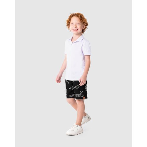 Bermuda Infantil Menino Estampada em Jeans Stretch Malwee Kids