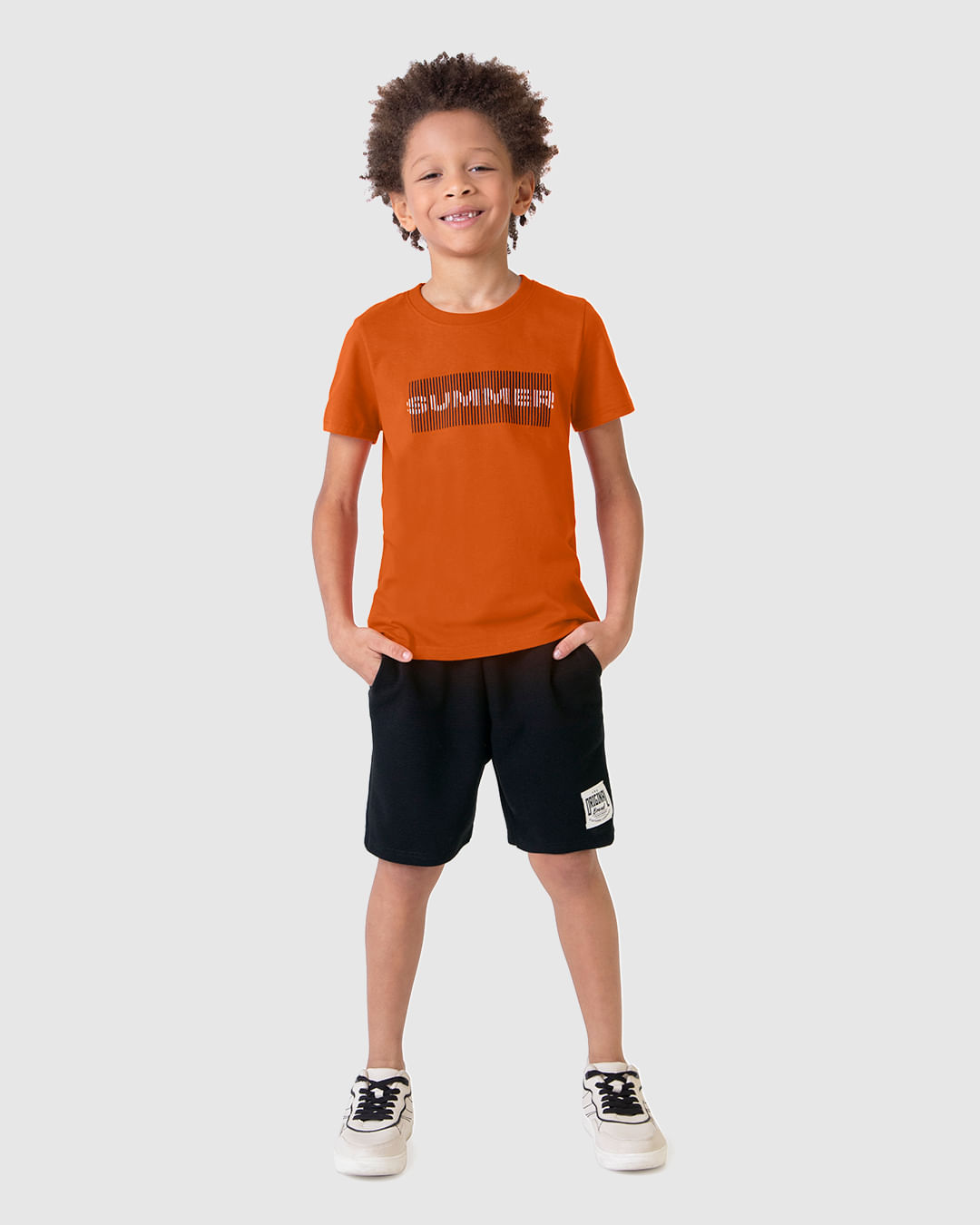 Conjunto Infantil Menino Camiseta Summer E Bermuda Moletom Piquet Malwee Kids