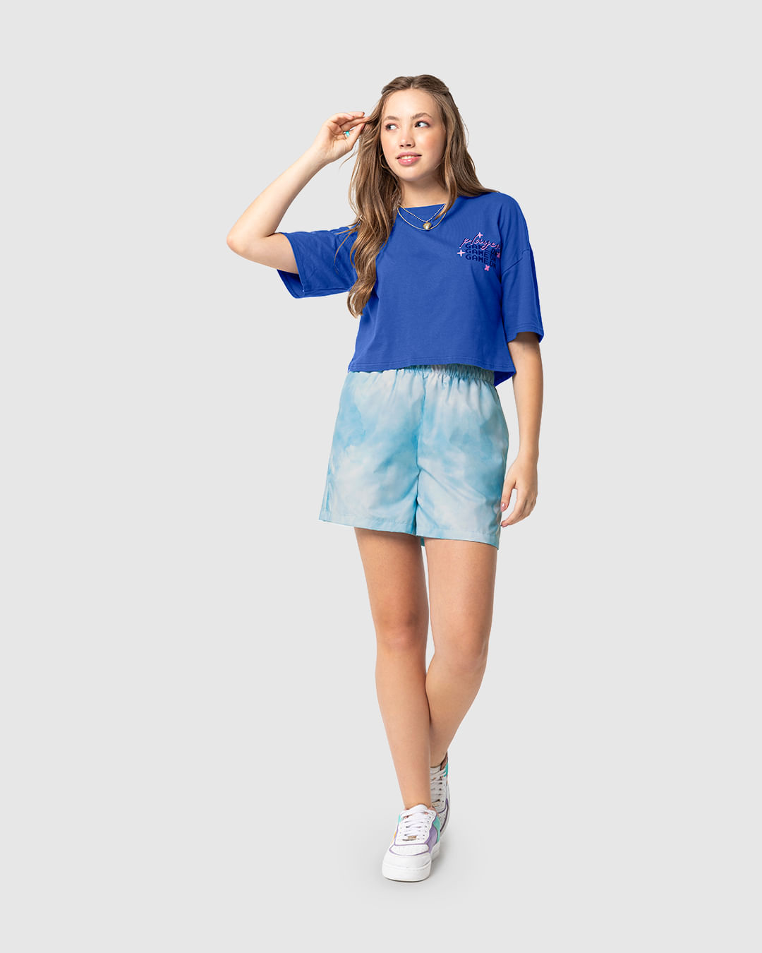 Shorts Menina Amplo Tie Dye Em Microfibra Malwee Kids - Imagem 7