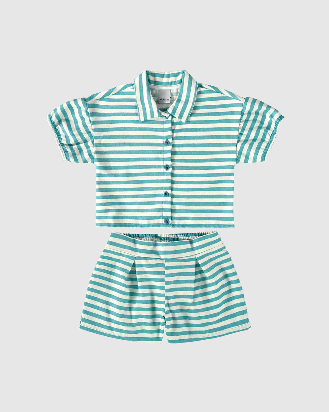 Conjunto Infantil Menina Blusa E Shorts Estampa Listrada Malwee Kids
