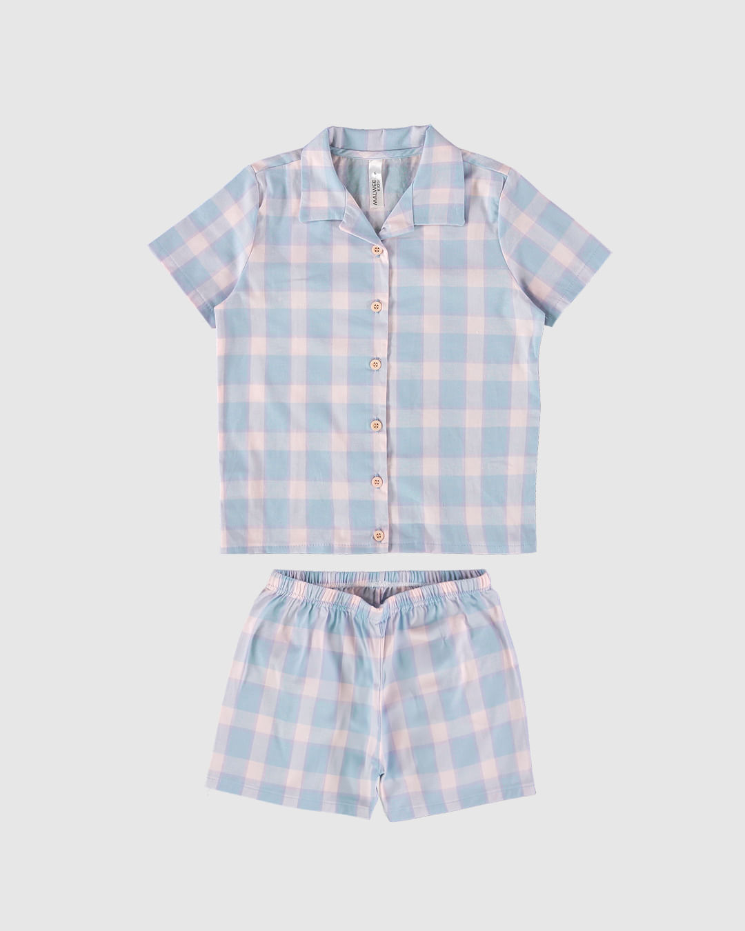 Pijama Infantil Menina Americano Estampa Xadrez Em Algodão Malwee Kids - Imagem 14