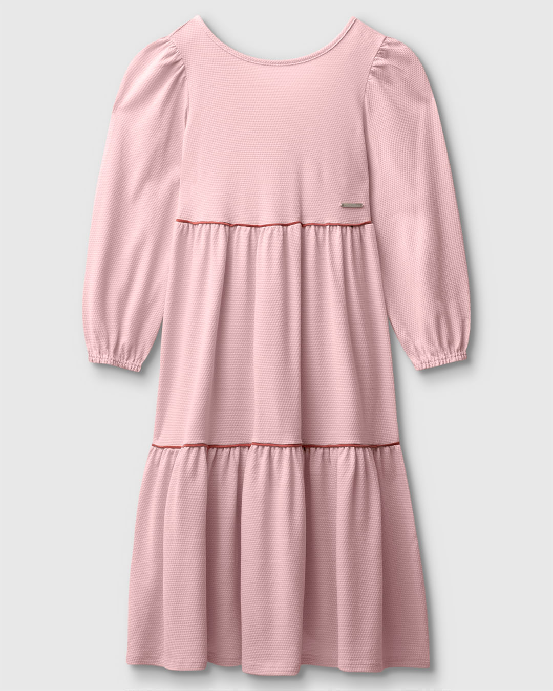 Vestido Menina Midi Amplo Manga Longa Em Malha Texturizada - Carinhoso - Imagem 16