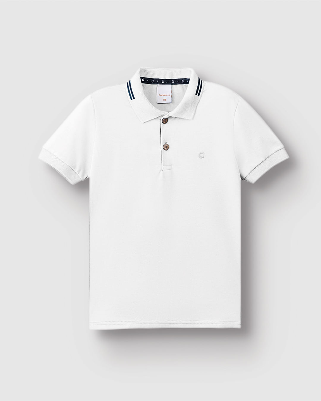 Camisa Polo Menino Peitilho Frontal Em Algodão - Carinhoso