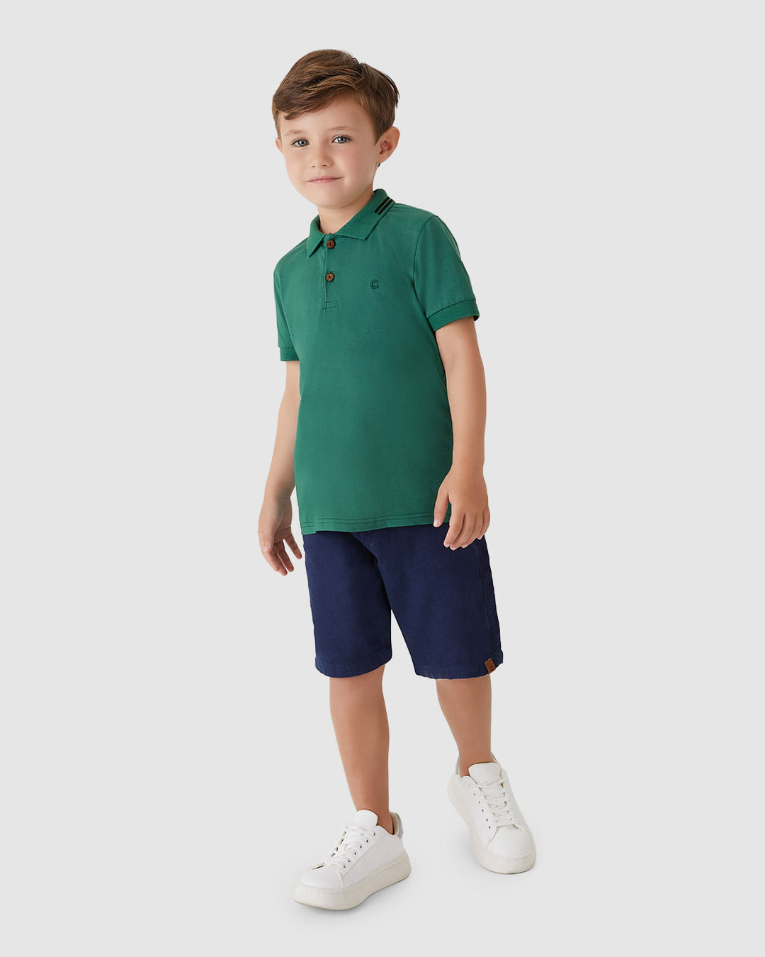 Camisa Polo Menino Peitilho Frontal Em Algodão - Carinhoso - Imagem 17