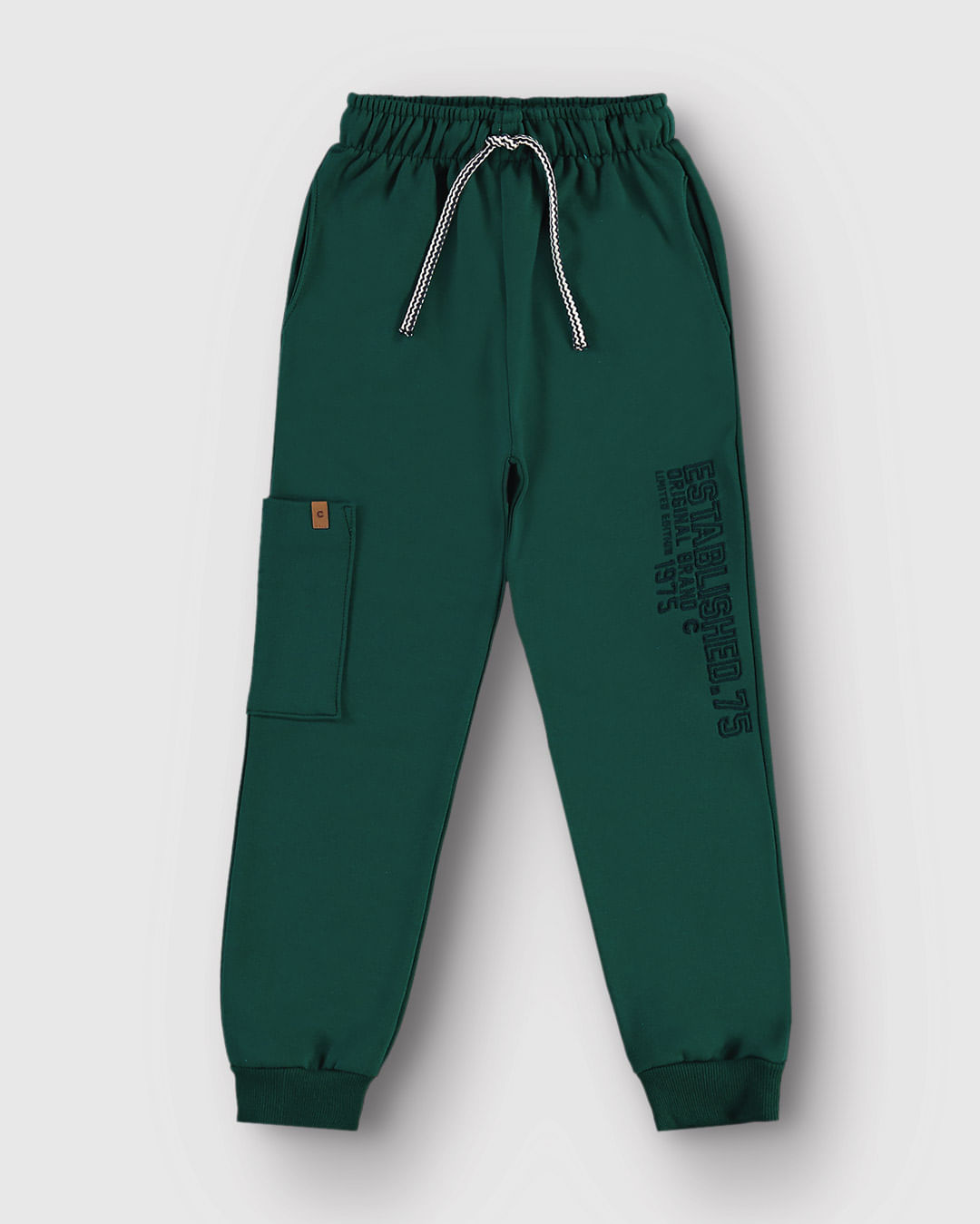 Calça Menino Jogger Estampa Bordada Em Moletom Flanelado - Carinhoso