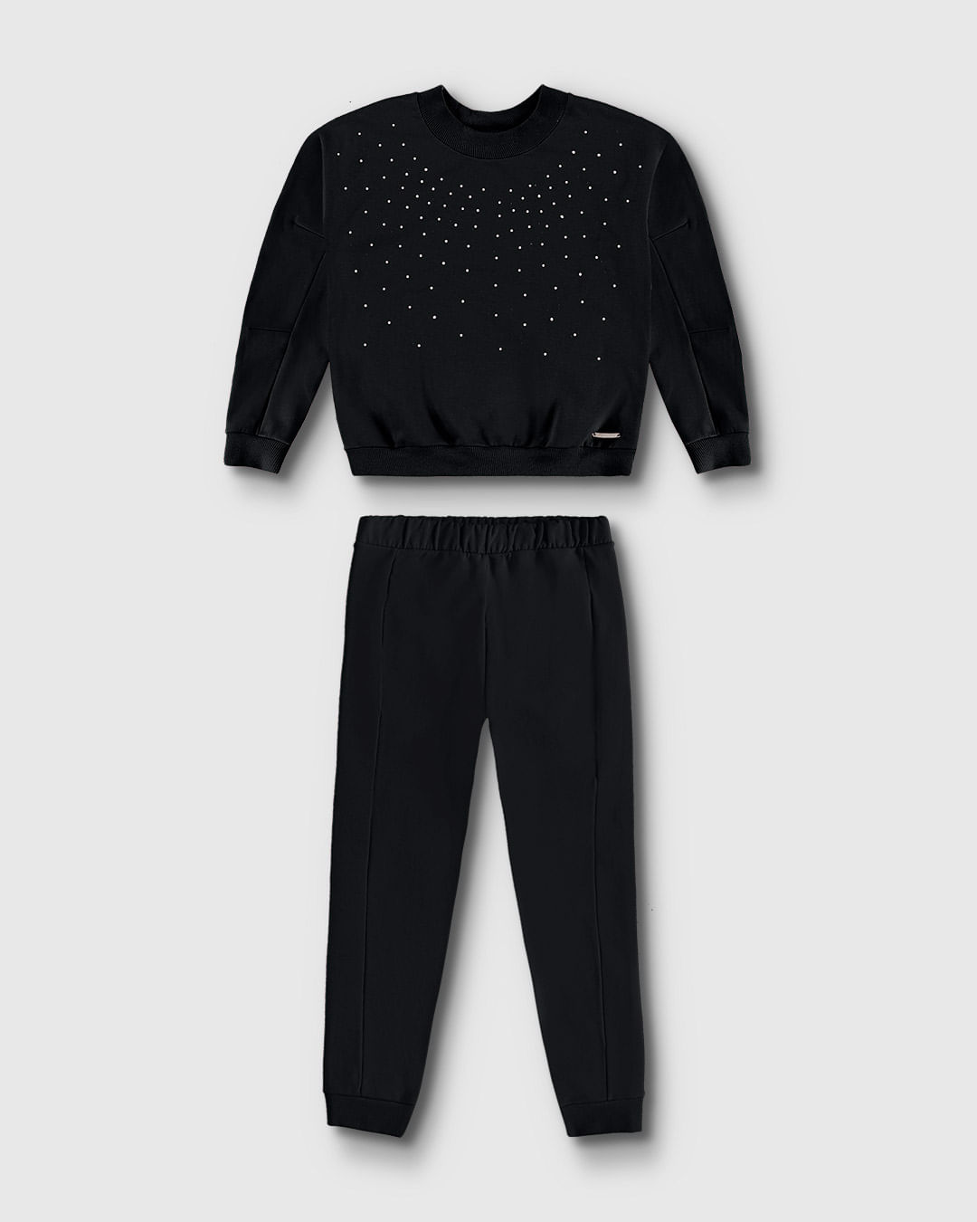 Conjunto Menina Blusão Com Strass Em Moletom Stretch Flanelado - Carinhoso - Imagem 6