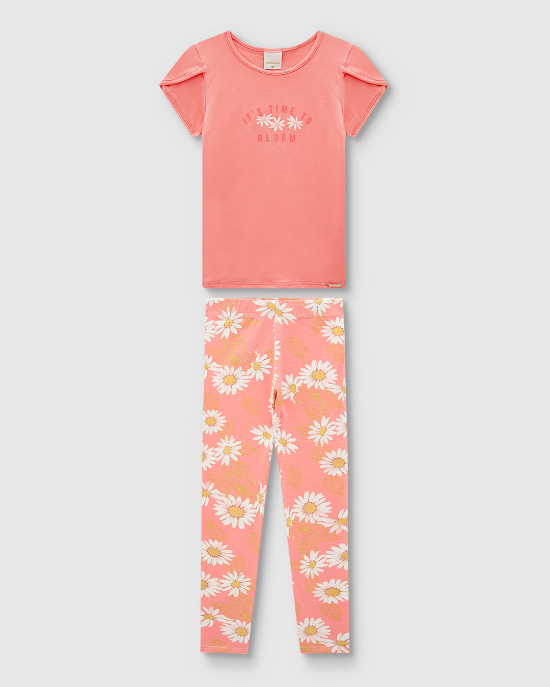 Conjunto Menina Blusa E Legging Estampa Floral Em Algodão - Carinhoso - Imagem 14