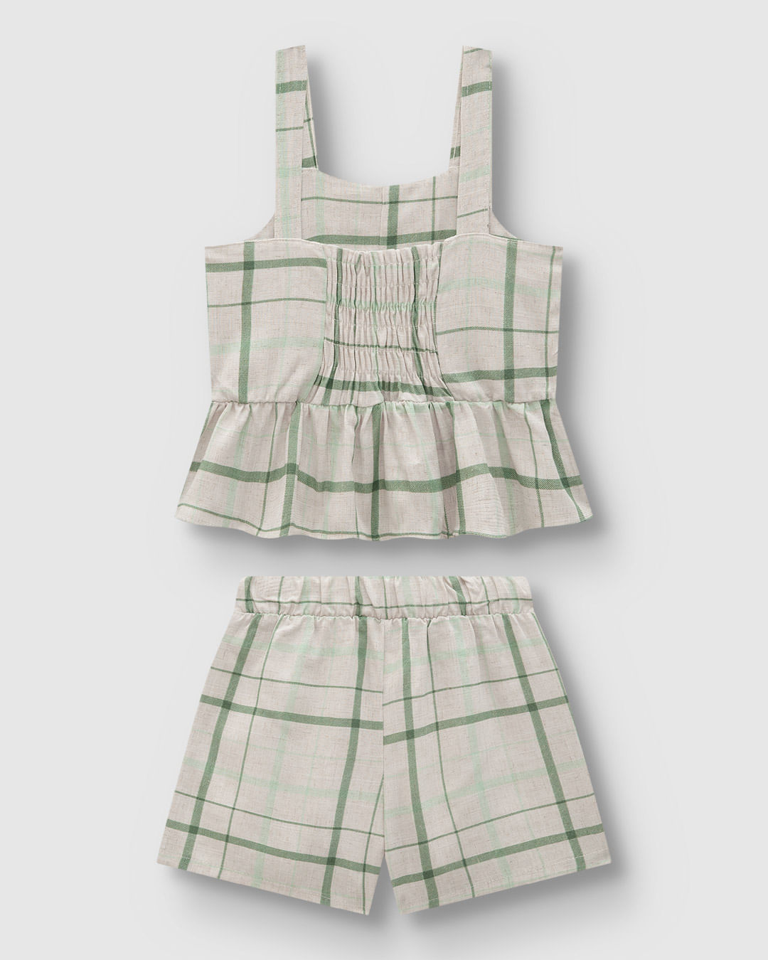 Conjunto Menina Regata E Shorts Xadrez Em Viscolinho Texturizado - Carinhoso - Imagem 4