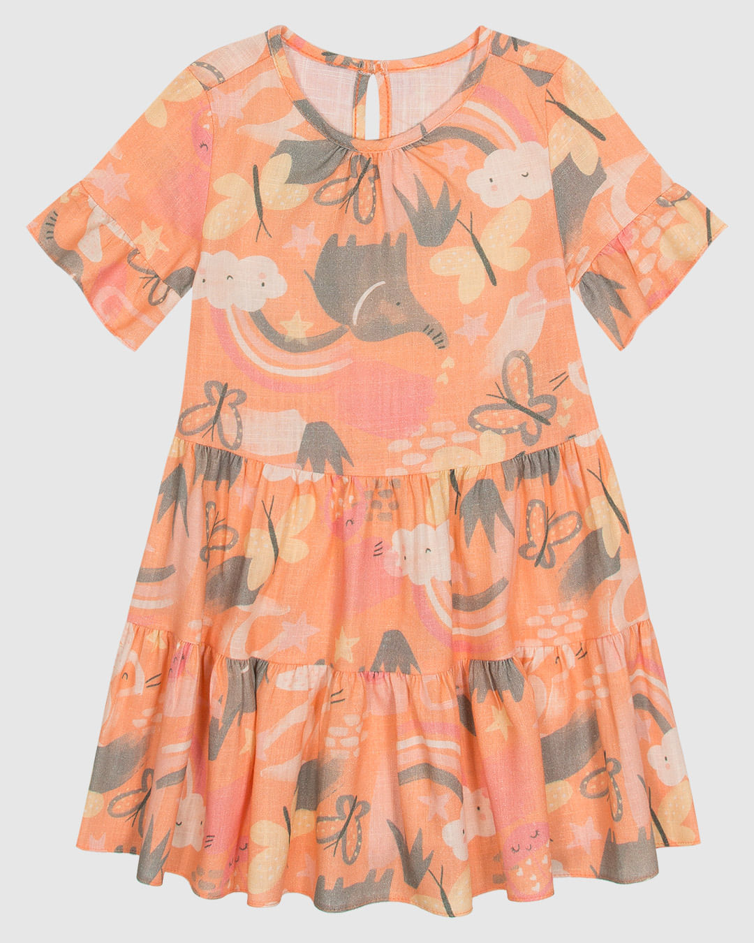 Vestido Infantil Marias Estampa Animais Em Viscolinho Malwee Kids - Imagem 3