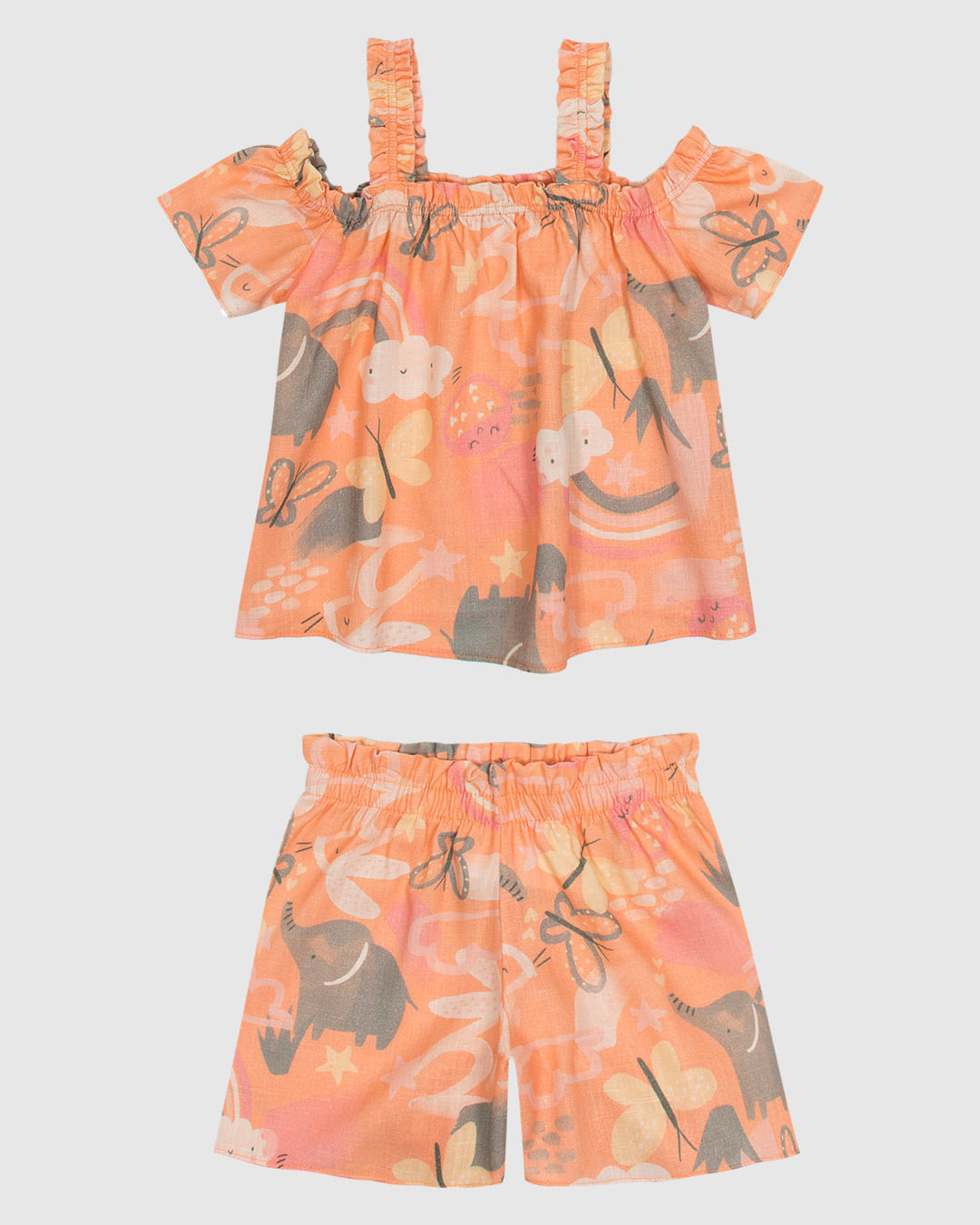 Conjunto Infantil Menina Estampa Animais Em Viscolinho Malwee Kids - Imagem 2