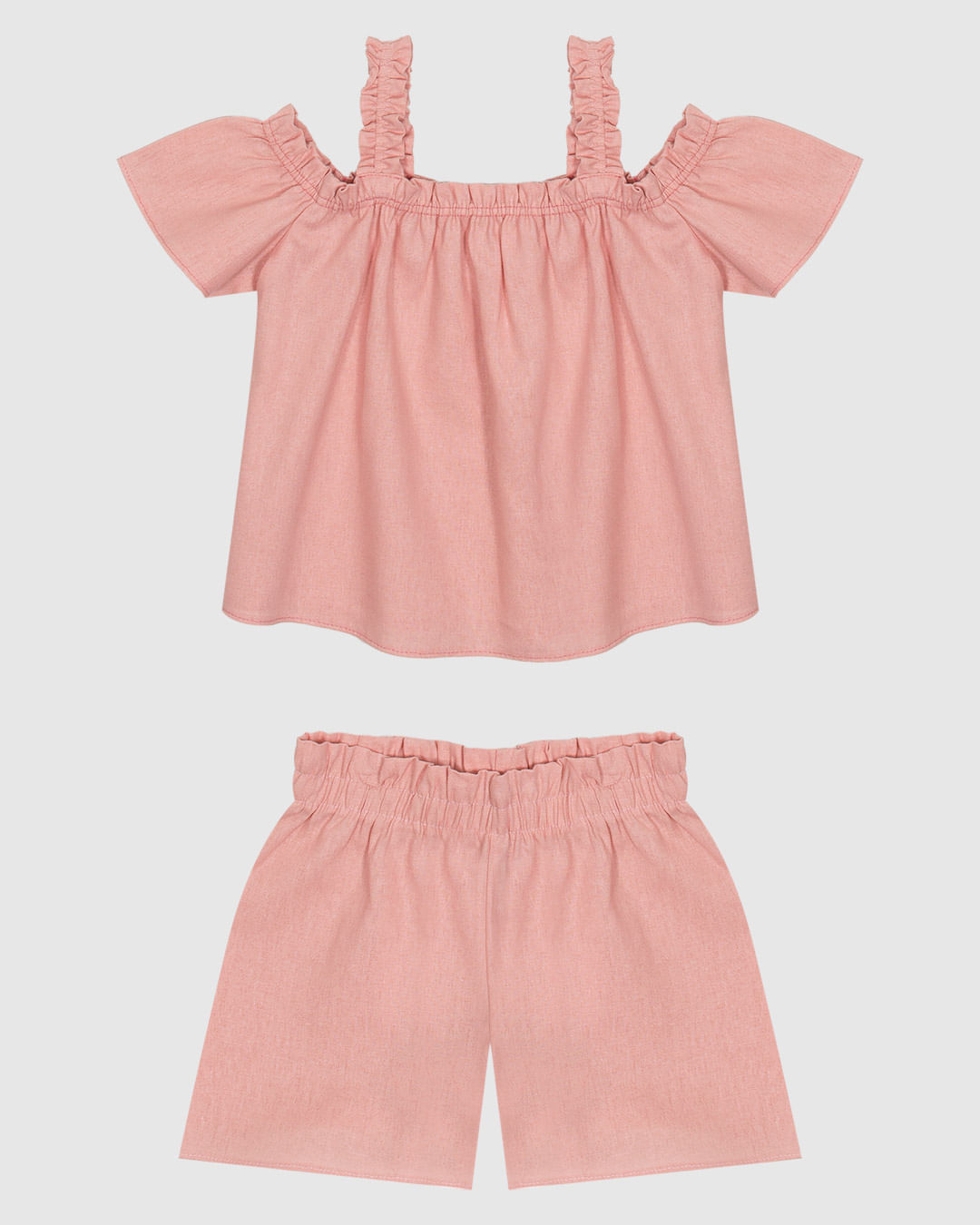 Conjunto Infantil Menina Blusa Ombro A Ombro + Alça Em Viscolinho Malwee Kids