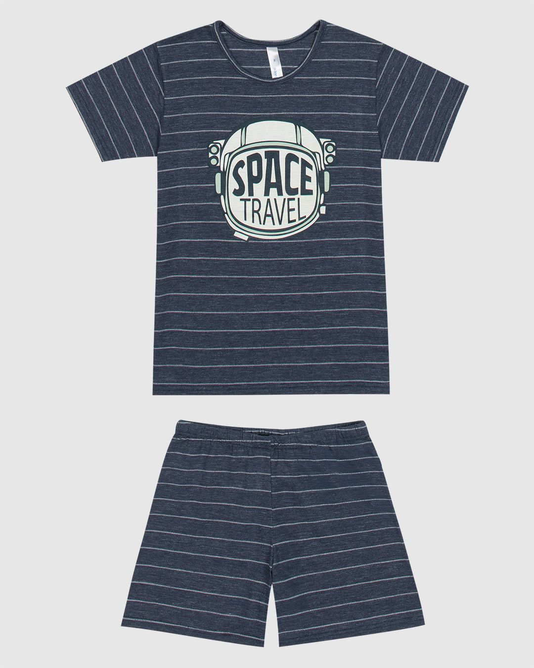 Pijama Infantil Menino Space Travel Em Malha Listrada Malwee Kids - Imagem 2