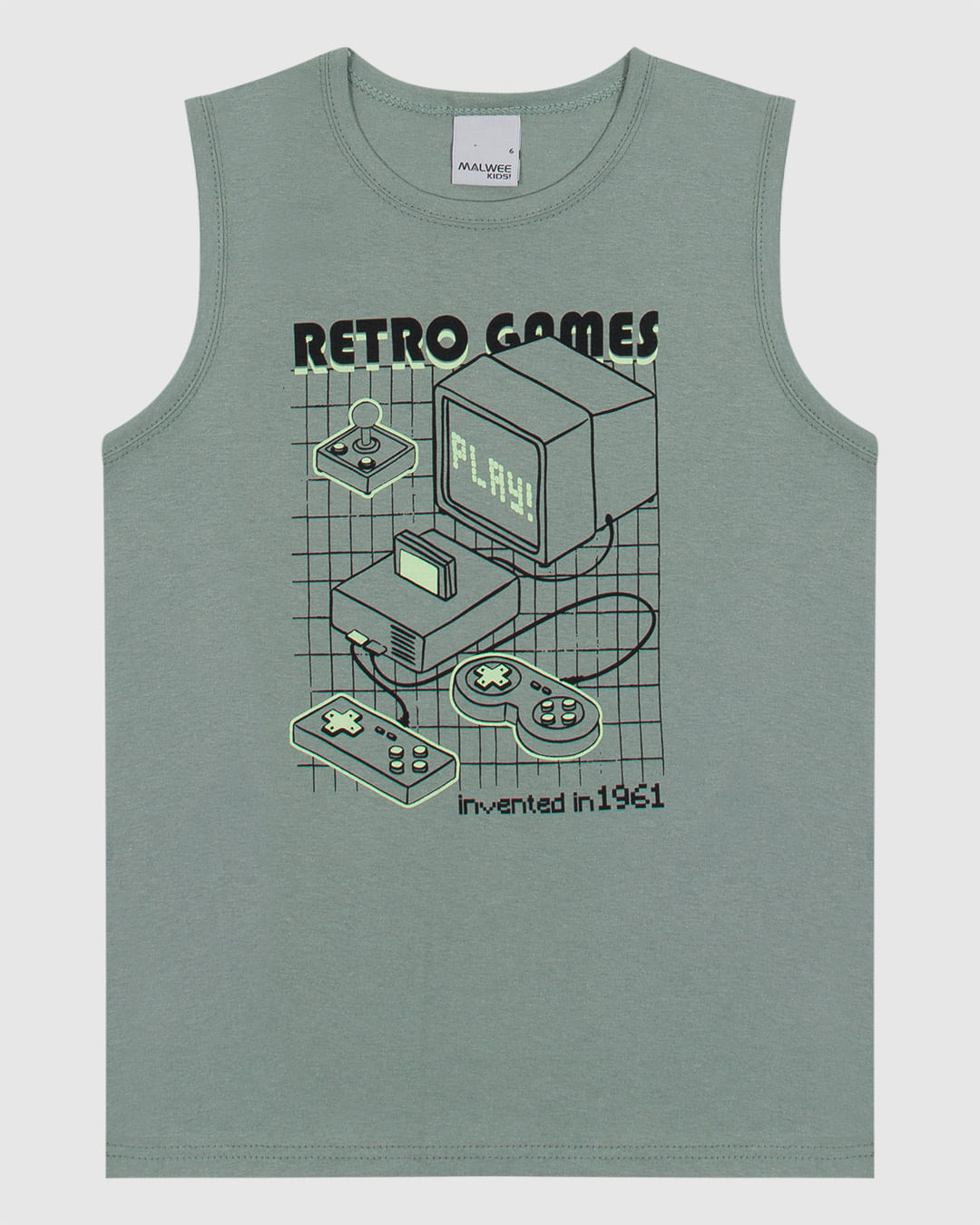 Regata Infantil Menino Tradicional Estampa Frontal Em Algodão Malwee Kids - Imagem 3