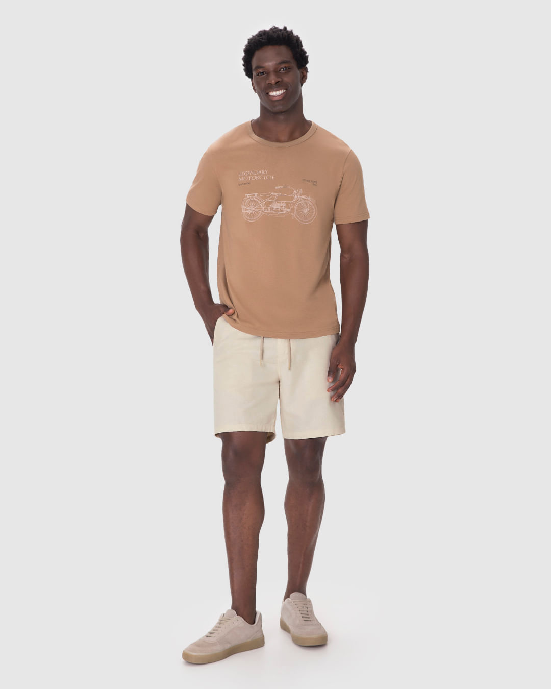 Bermuda Masculina Chino Cadarço Funcional Em Linho - Imagem 16