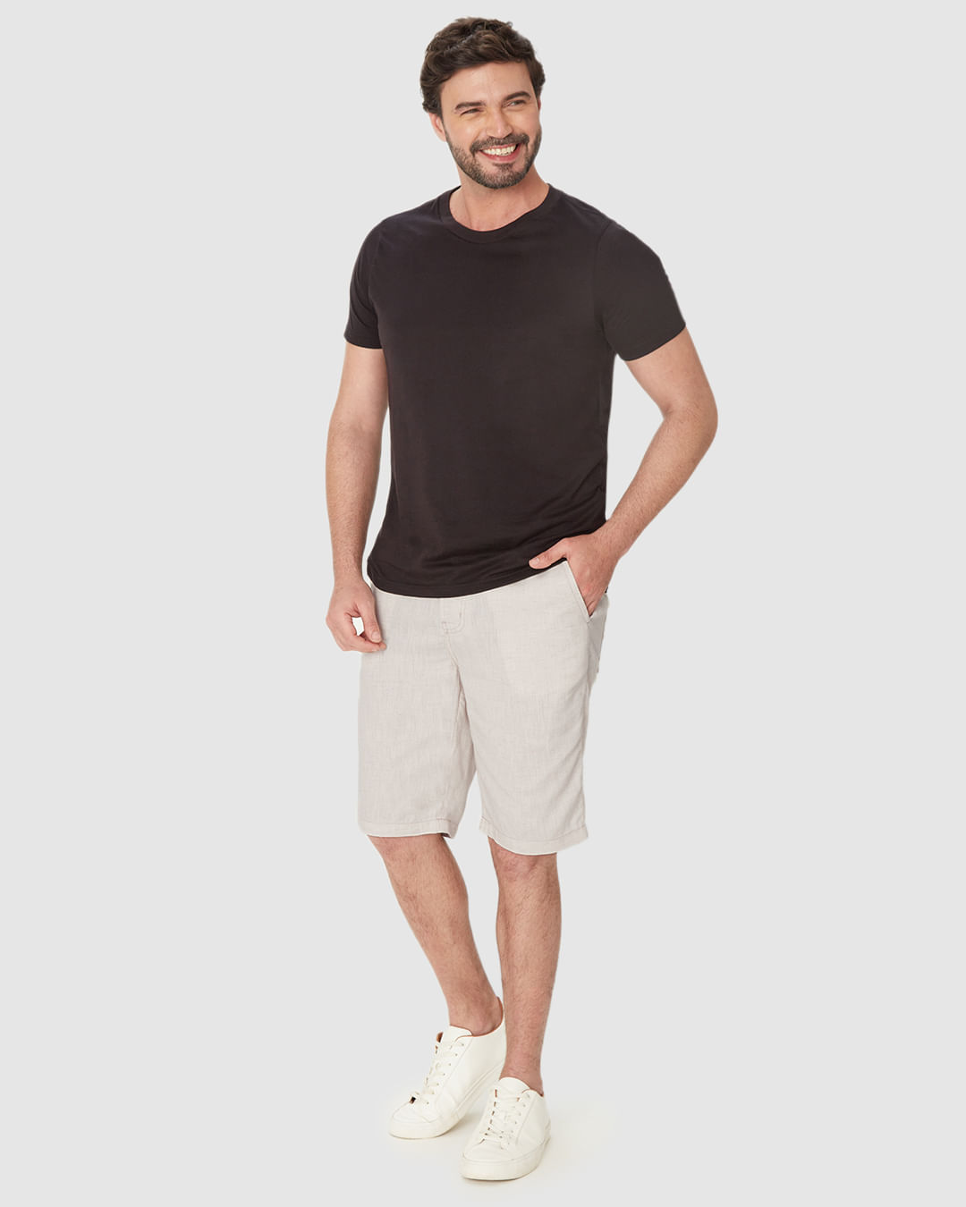 Bermuda Chino Masculina em Sarja Linho