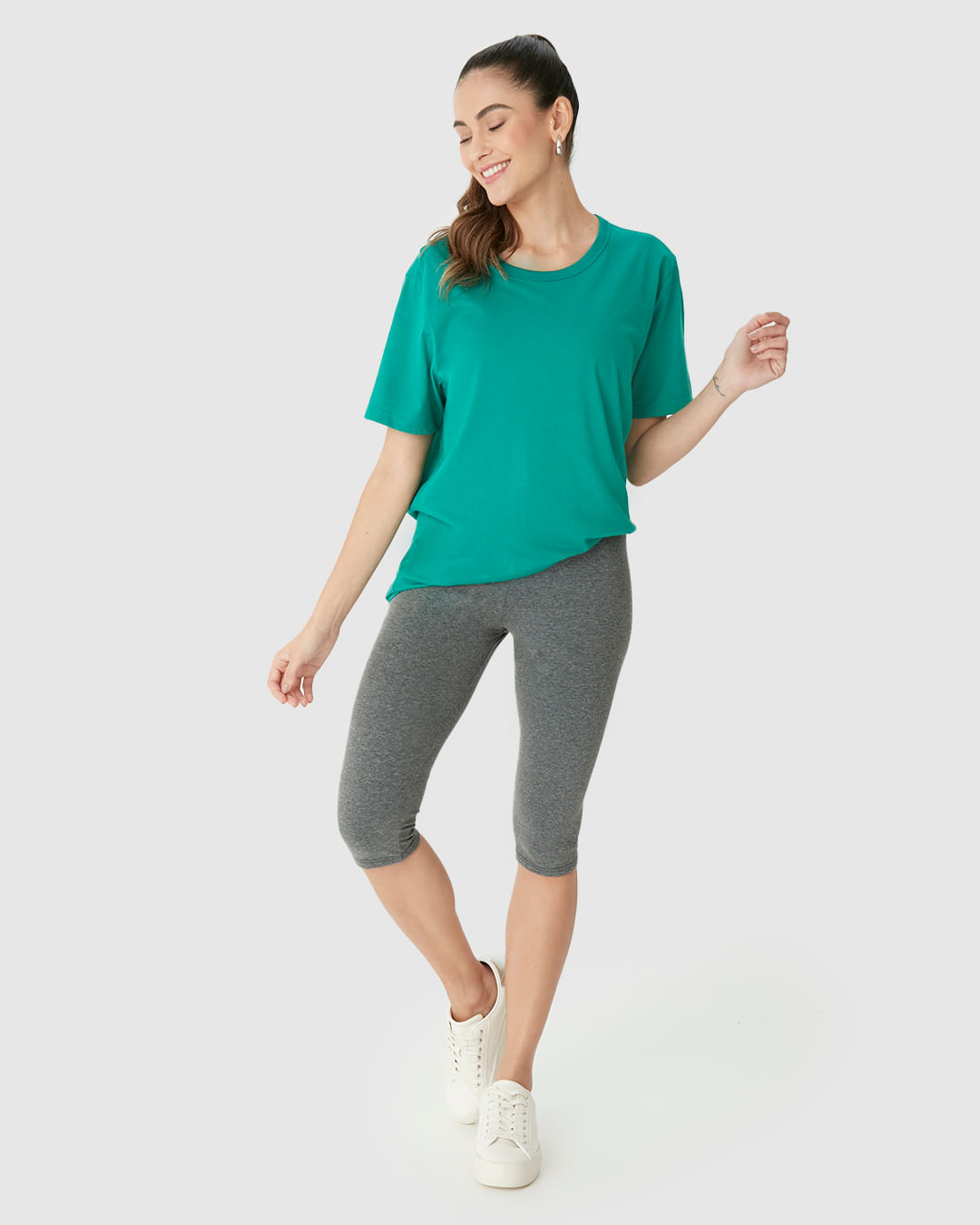 Calça Corsário Básica Feminina Cós Elástico Em Algodão - Imagem 21