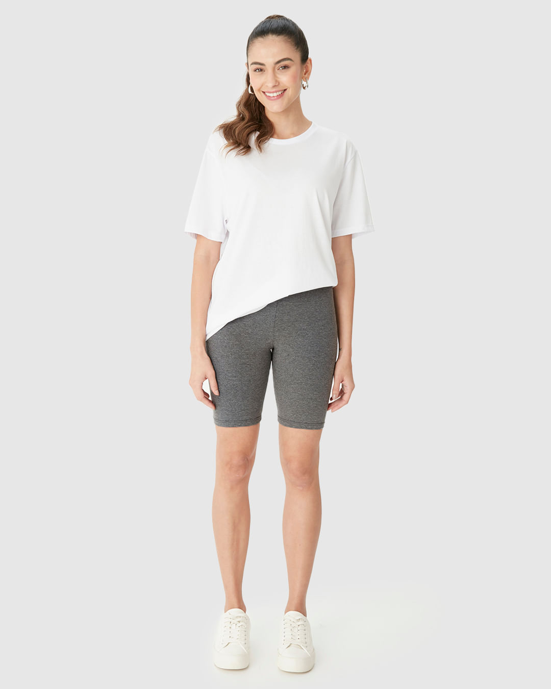 Bermuda Básica Feminina Ciclista Em Algodão - Imagem 6