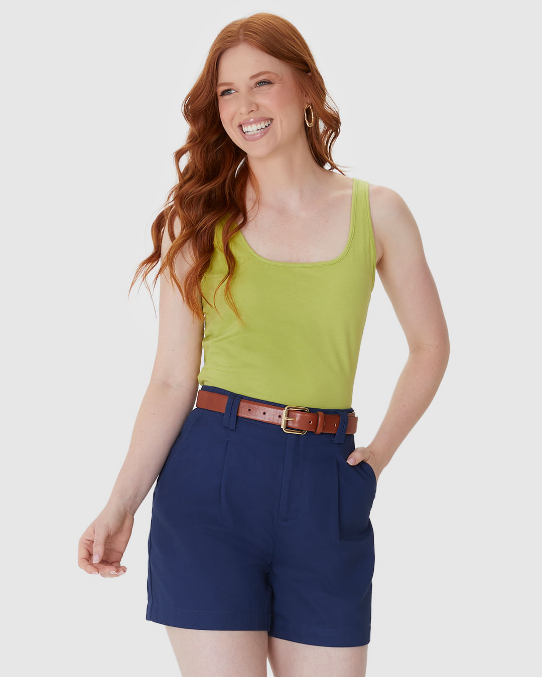 Regata Básica Feminina Decote U Em Algodão - Imagem 26