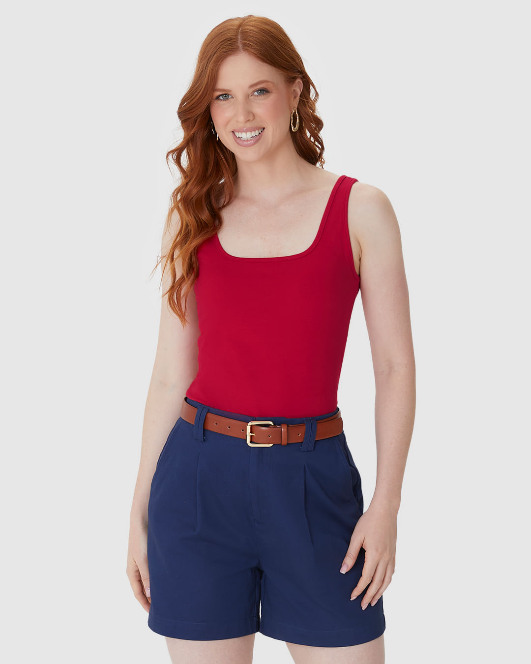 Regata Básica Feminina Alça Média Em Algodão - Imagem 16