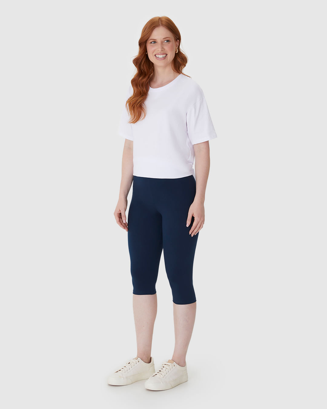 Calça Corsário Básica Feminina Cós Elástico Em Algodão - Imagem 27