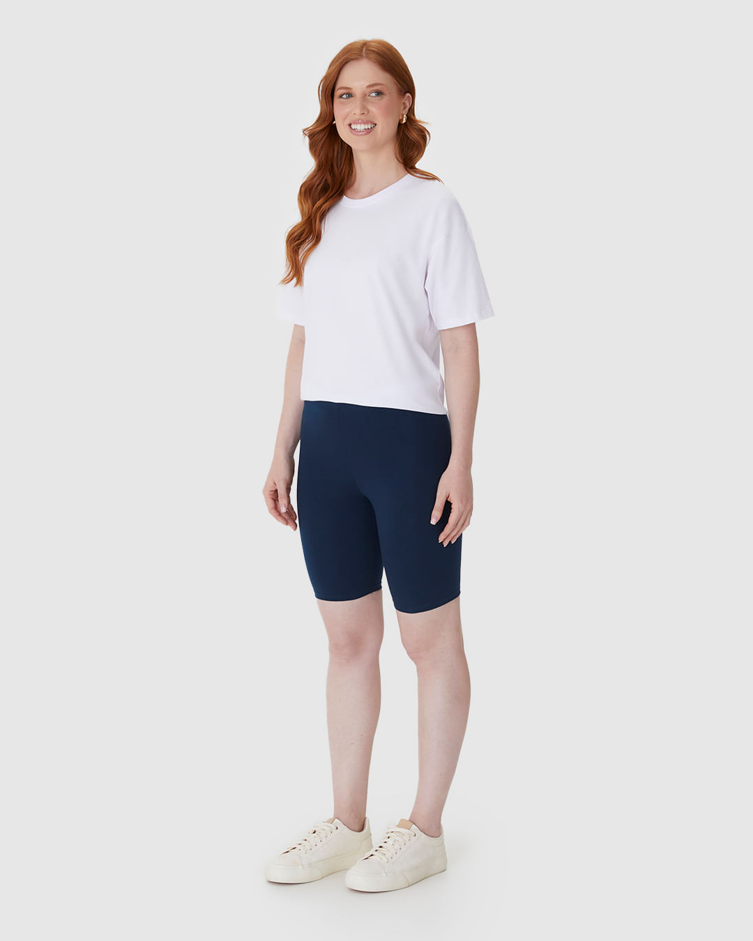 Bermuda Básica Feminina Ciclista Em Algodão - Imagem 7