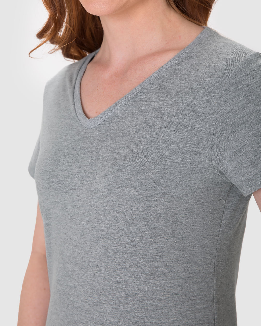 Blusa Básica Feminina Decote V Em Algodão - Imagem 28