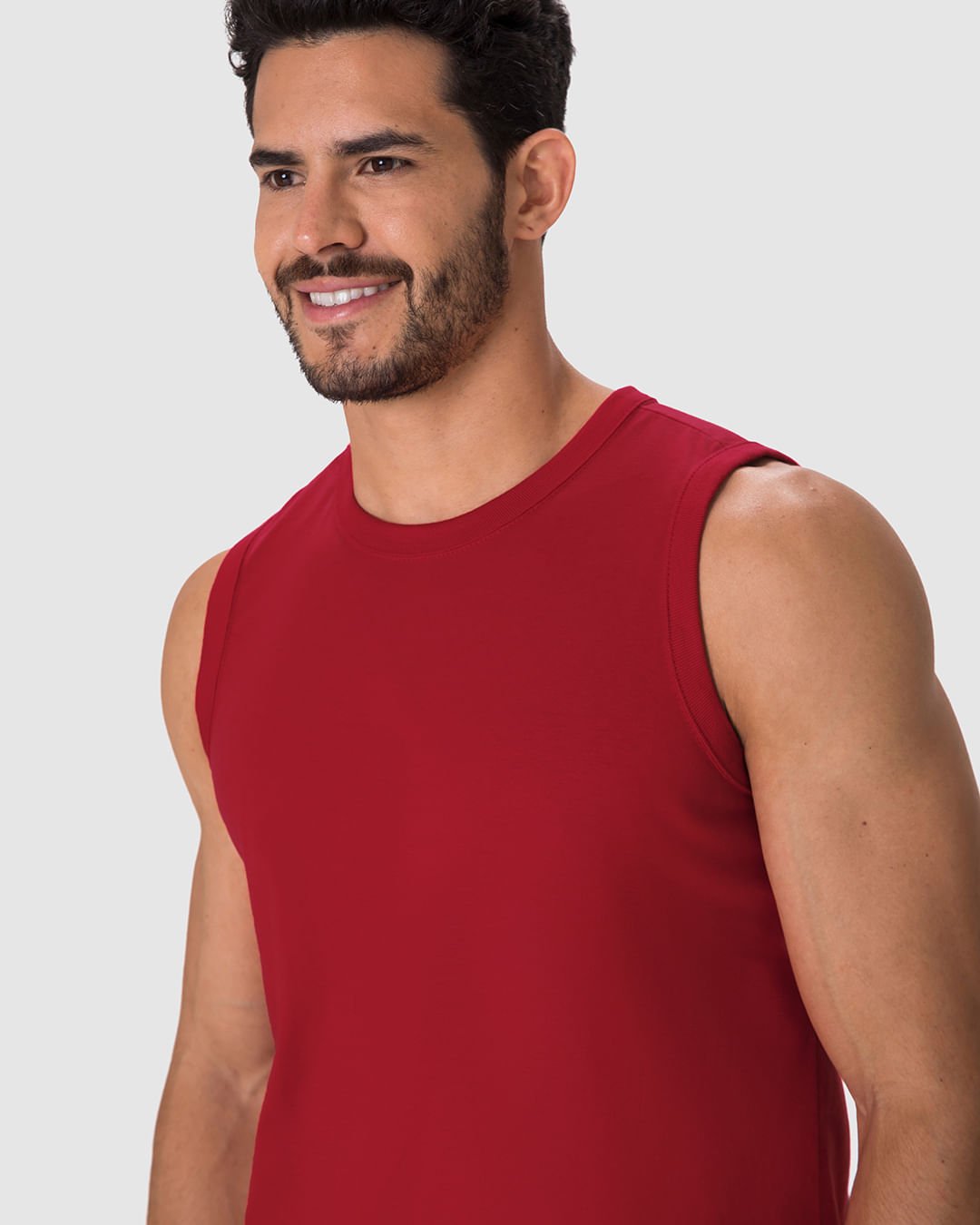 Regata Básica Masculina Cava Ajustada Em Algodão - Imagem 18