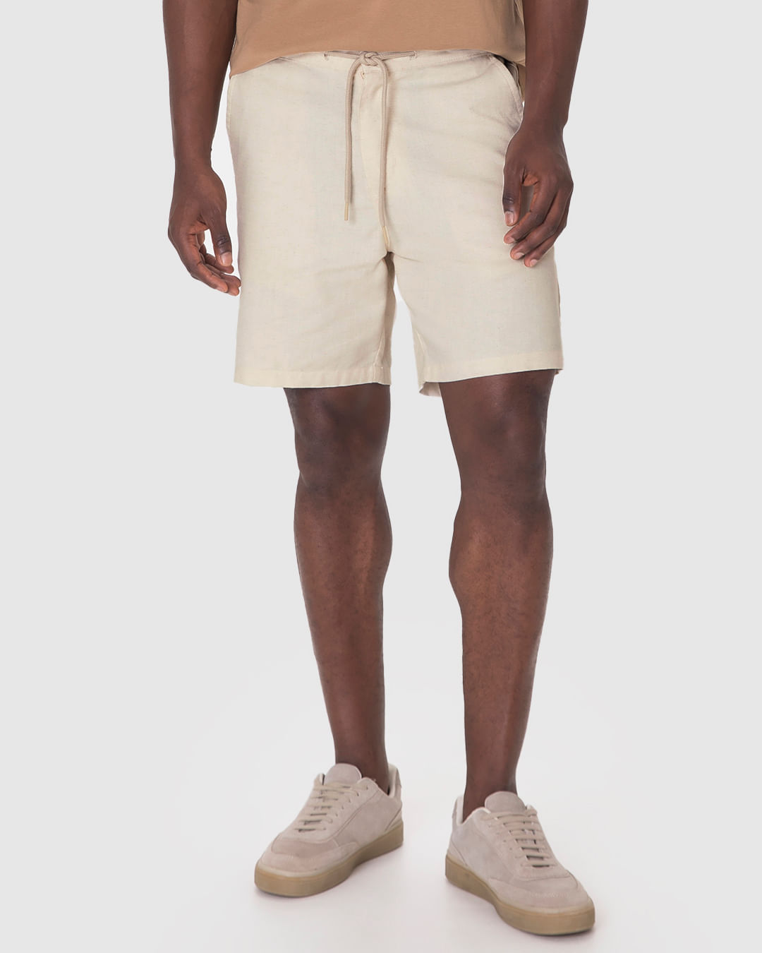Bermuda Masculina Chino Cadarço Funcional Em Linho - Imagem 9