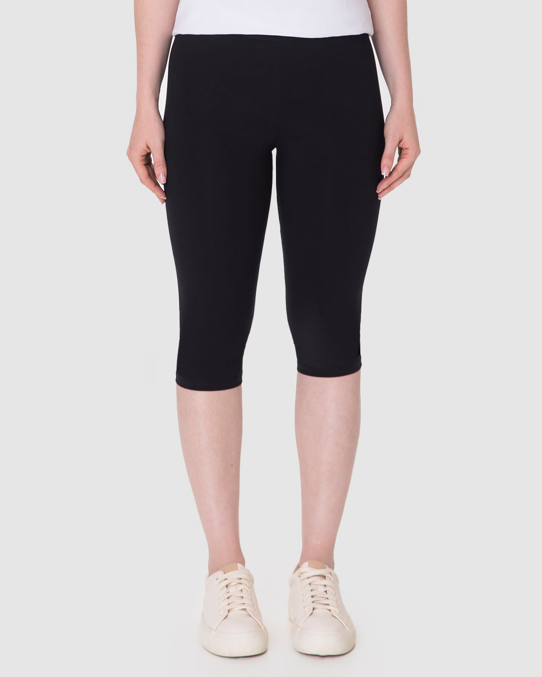 Calça Corsário Básica Feminina Cós Elástico Em Algodão - Imagem 4