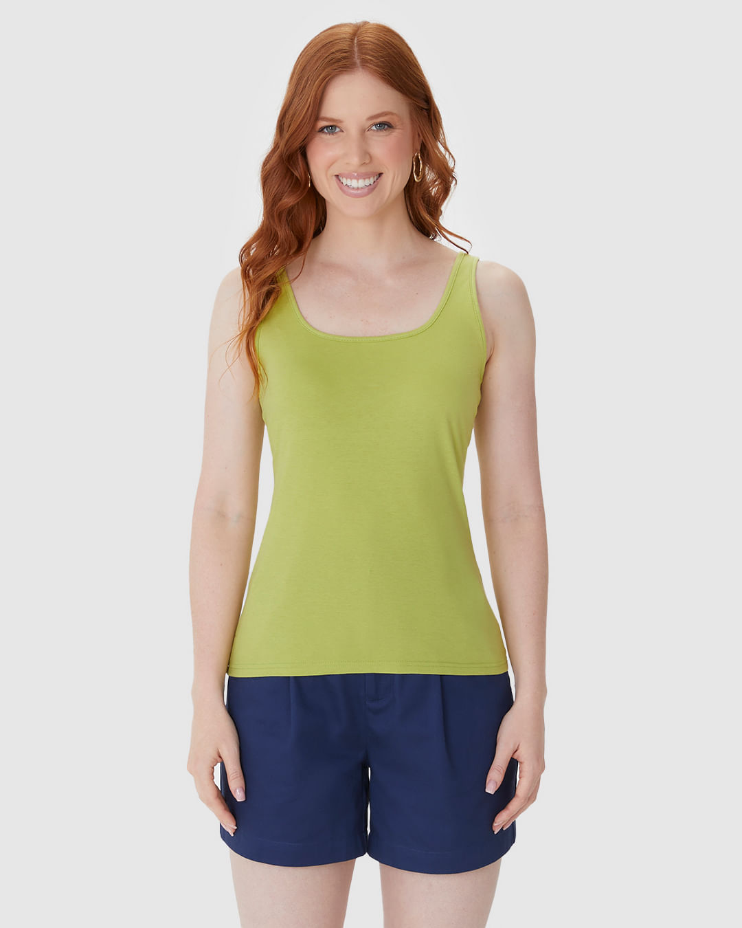 Regata Básica Feminina Decote U Em Algodão - Imagem 14