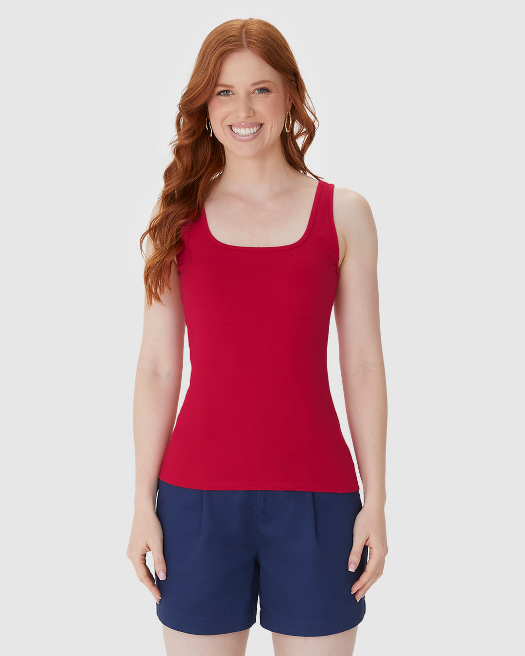 Regata Básica Feminina Alça Média Em Algodão - Imagem 29