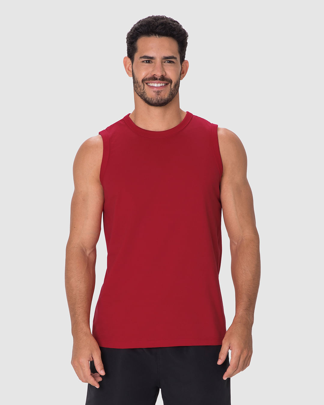 Regata Básica Masculina Cava Ajustada Em Algodão - Imagem 9