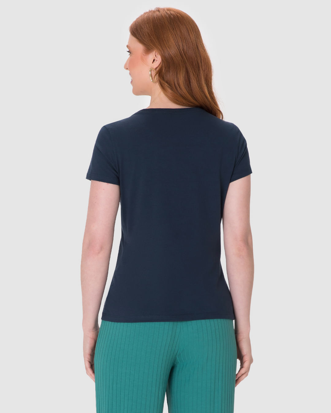 Blusa Básica Feminina Decote V Em Algodão - Imagem 25