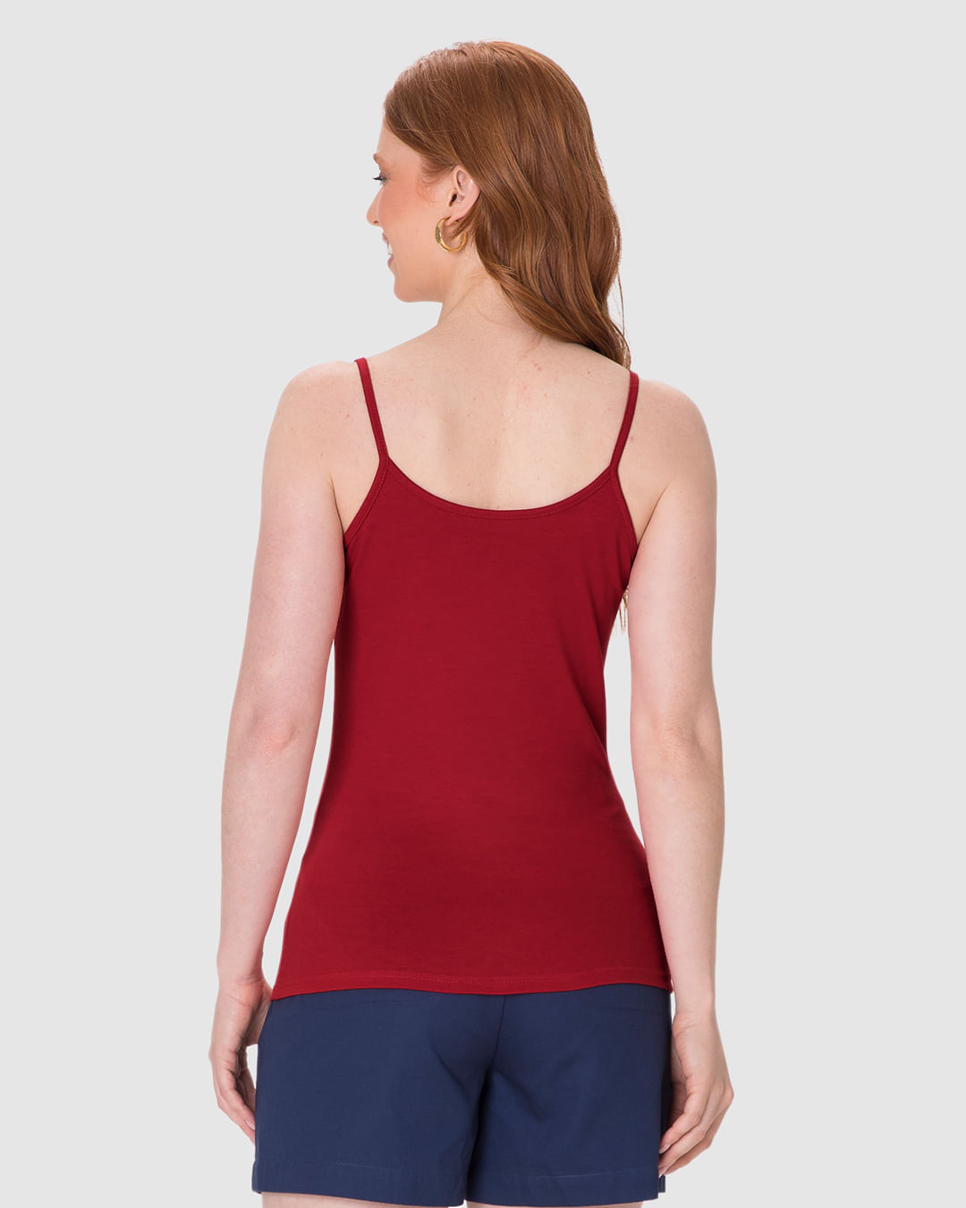 Regata Básica Feminina Alça Fina Em Algodão - Imagem 5