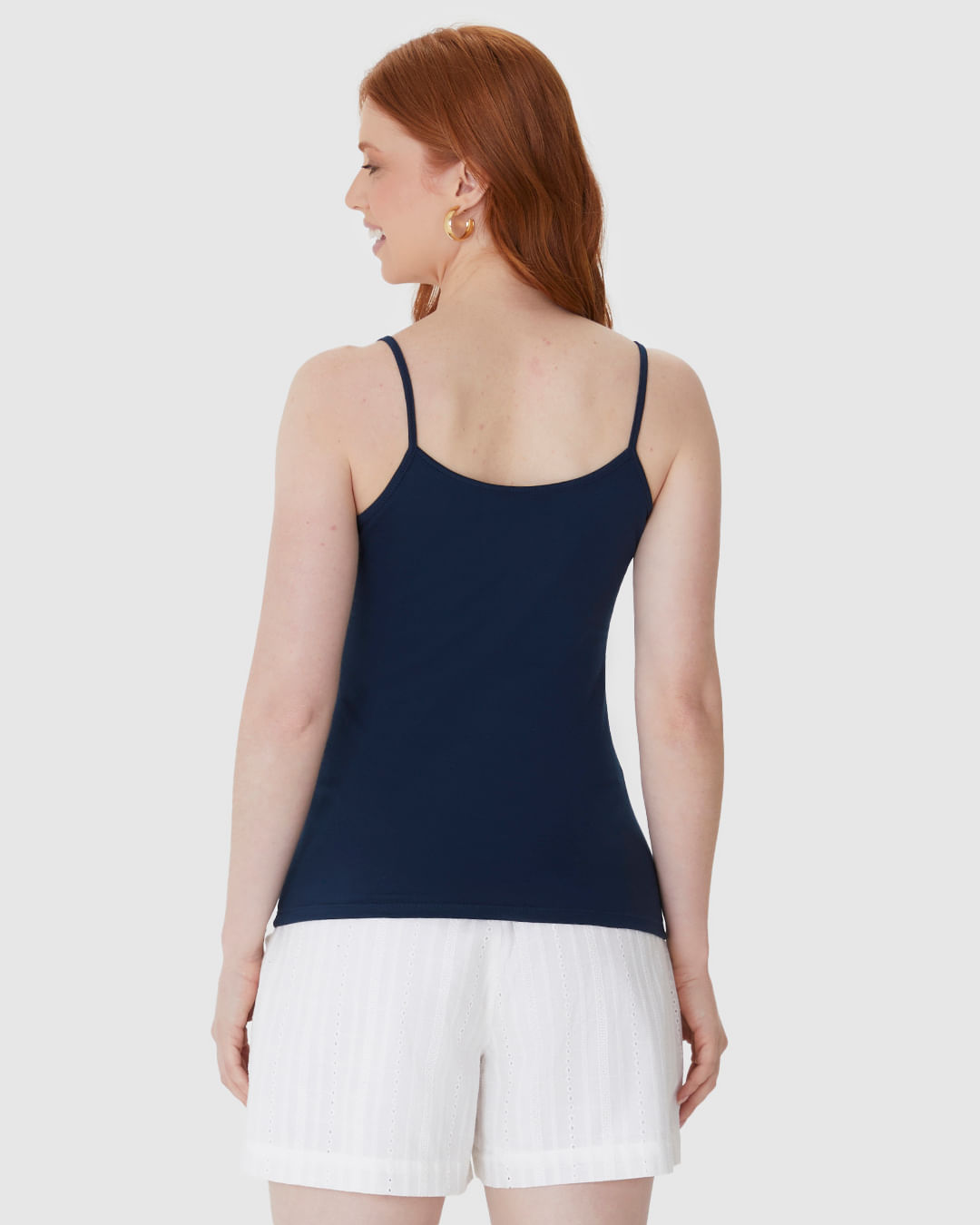 Regata Básica Feminina Alça Fina Em Algodão - Imagem 30