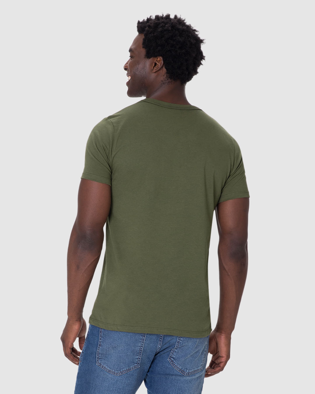 Camiseta Básica Masculina Gola V Em Algodão - Imagem 20