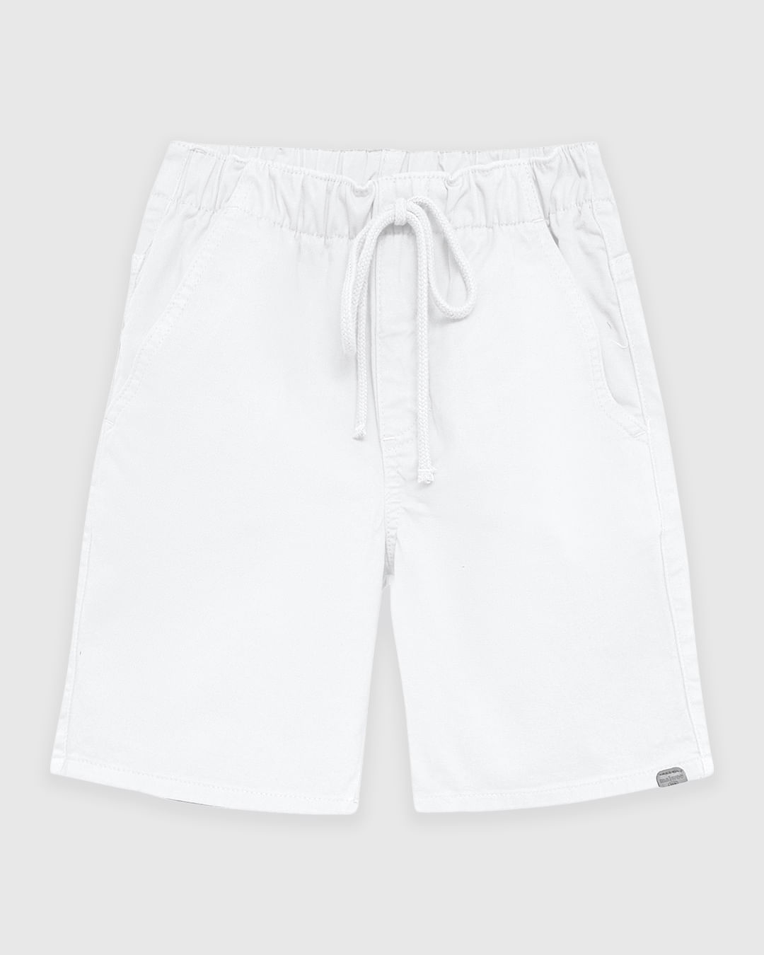 Bermuda Infantil Menino Cadarço Frontal Em Sarja Com Elastano Malwee Kids