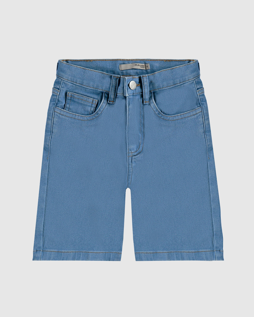 Bermuda Infantil Menino Cintura Elástico Ajustável Em Jeans Moletom Malwee Kids