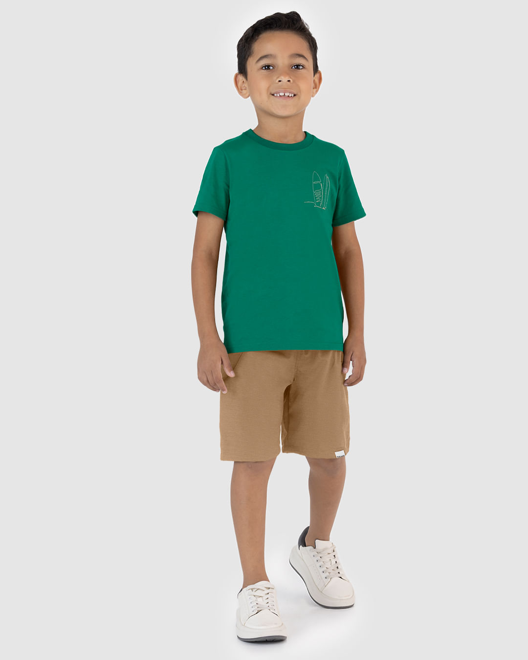 Conjunto Infantil Menino Camiseta Estampa Bordada Em Algodão Malwee Kids - Imagem 3