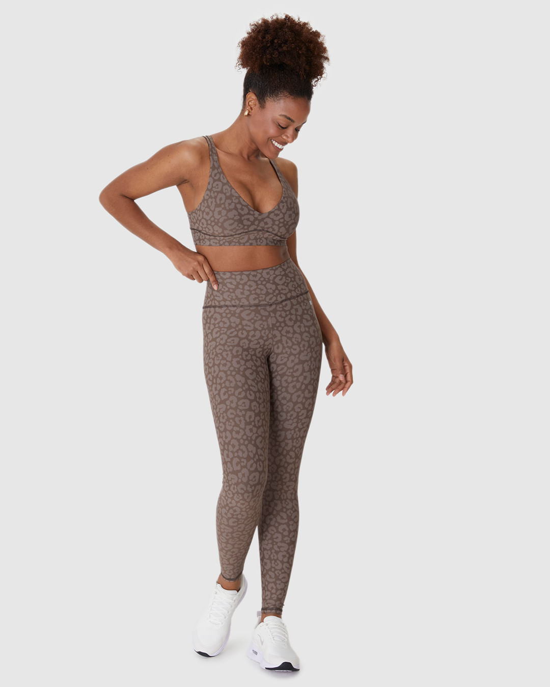 Calça Legging Esportiva Feminina Animal Print em Malha Dry e Proteção UV50+ Malwee Active