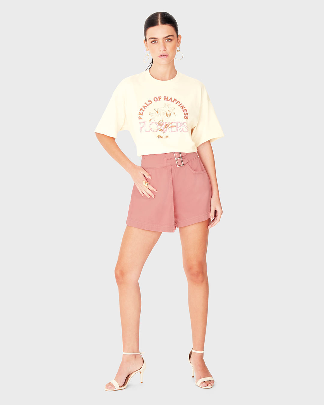 Camiseta Ampla Feminina Petals Of Happiness Flowers Em Algodão - ENFIM