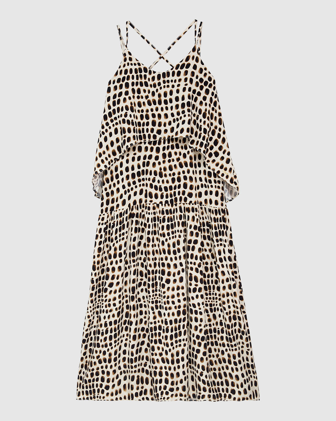 Vestido Longo Feminino Alça Fina Amarração Nas Costas Em Viscose - ENFIM - Imagem 2