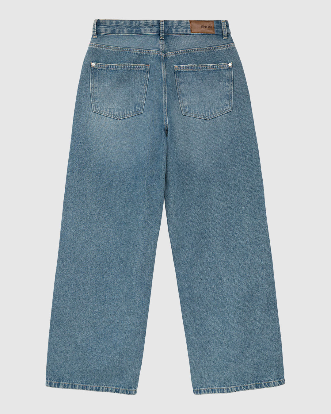 Calça Feminina Relaxed Fit Cintura Média Em Jeans 100% Algodão - ENFIM - Imagem 12