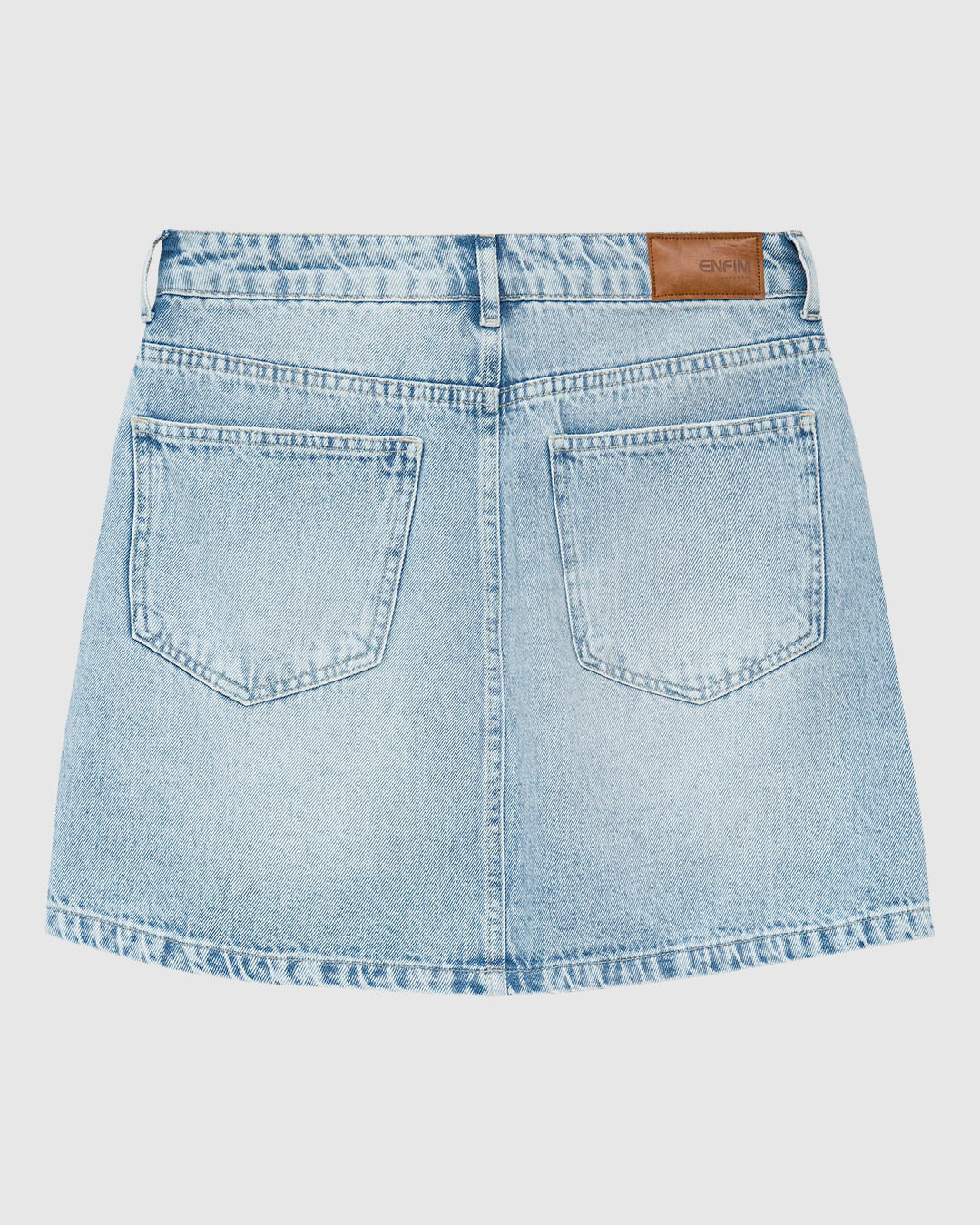 Saia Evasê Feminina Aplique Termocolante Em Jeans Stretch - ENFIM - Imagem 12