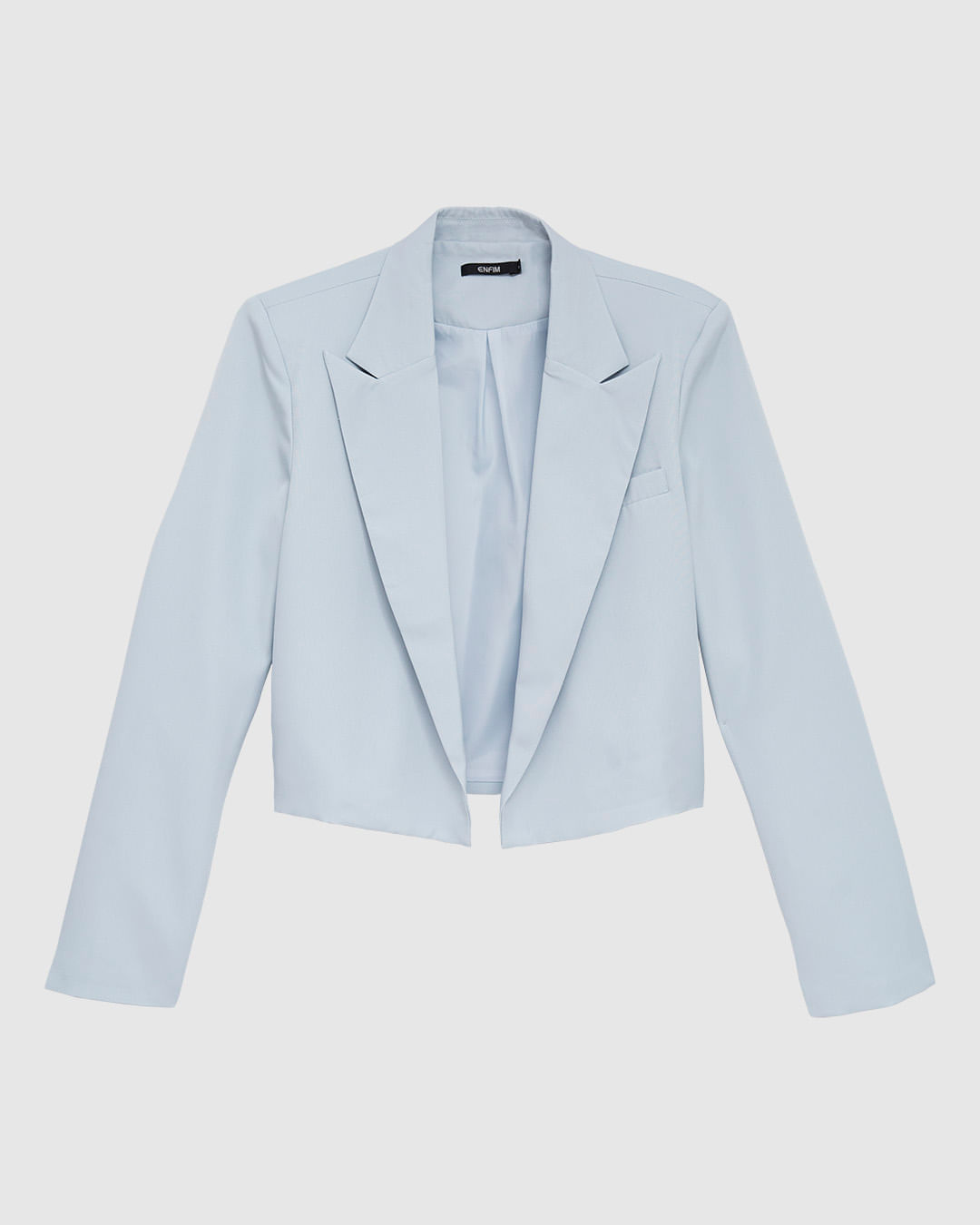 Blazer Cropped Feminino Manga Longa Em Tecido Alfaiataria - ENFIM - Imagem 8