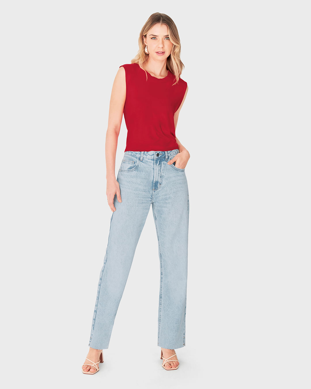 Blusa Básica Feminina Decote Redondo Em Malha Viscose Stretch - ENFIM