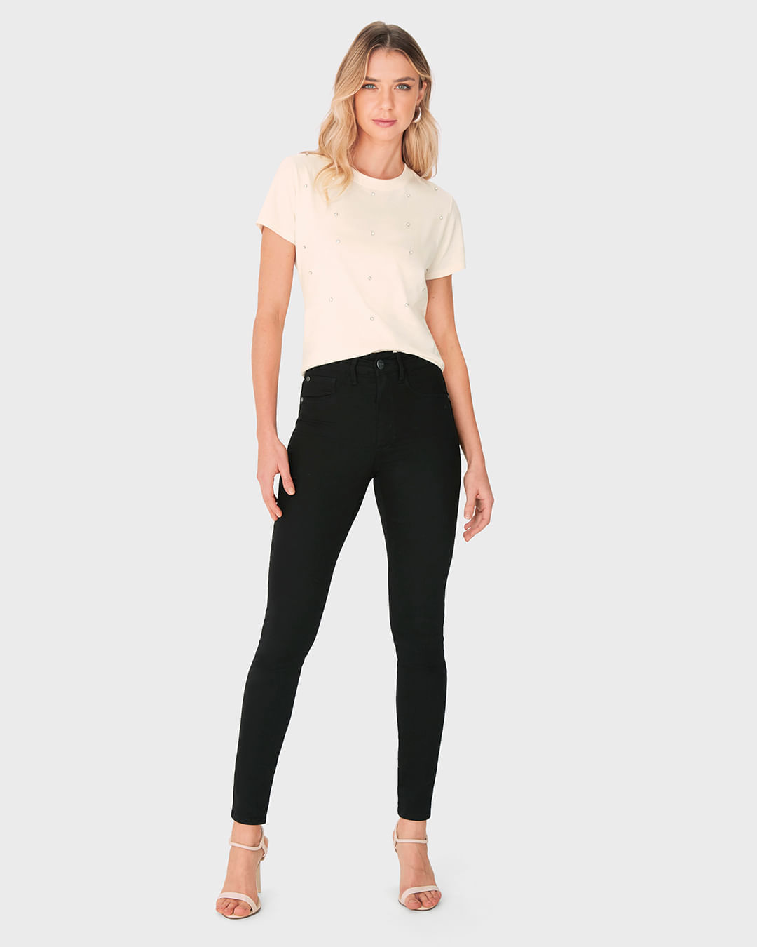 Calça Feminina Super Skinny Cintura Alta Em Sarja Stretch - ENFIM - Imagem 19